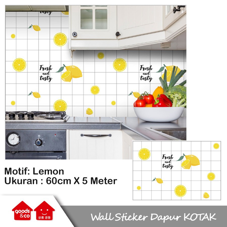 Wall Sticker Dapur 5 Meter x 60cm KOREA Waterproof Oilproof Serbaguna