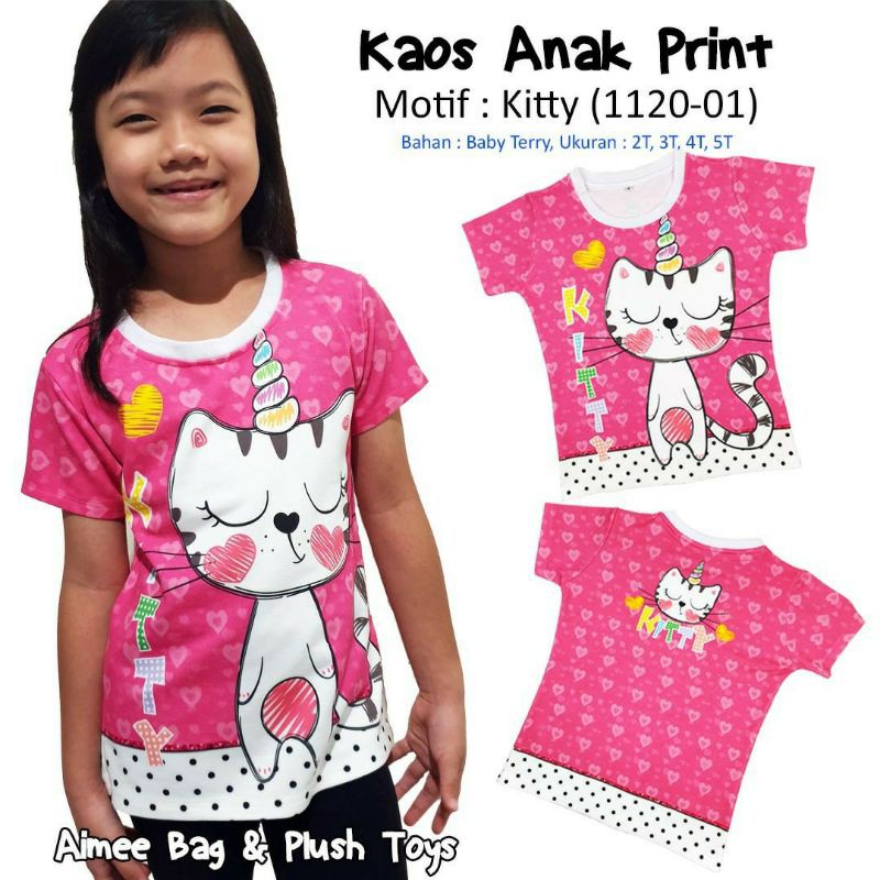 Kaos / T-Shirt KUROMI - CINNAMOROLL - MELODY - UNICORN Anak Perempuan Print (2 sisi) Nyaman dan Lembut