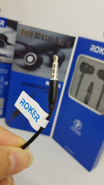 Headset ROKER UNDERGROUND RK38K Handsfree Full Metal Style Earphones Musical Stereo 3.5mm AUX