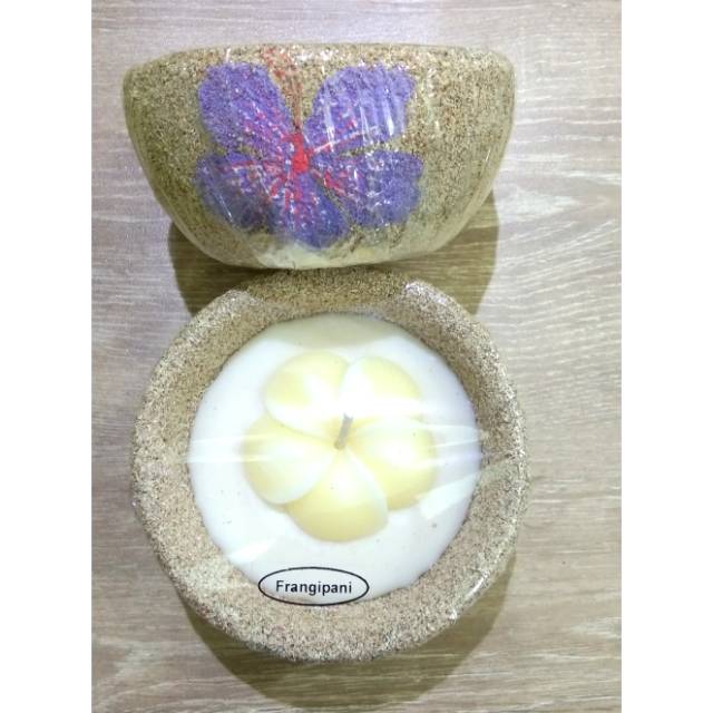  Lilin Aromatherapy  Pot Pasir Khas Bali Aroma Frangipani 