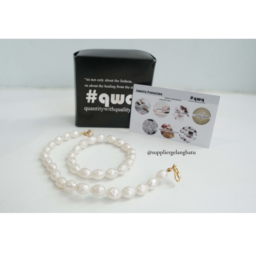 1 set STRAP MASK dan GELANG Mutiara Sintetis TELUR PASKAH 10MM ANAK