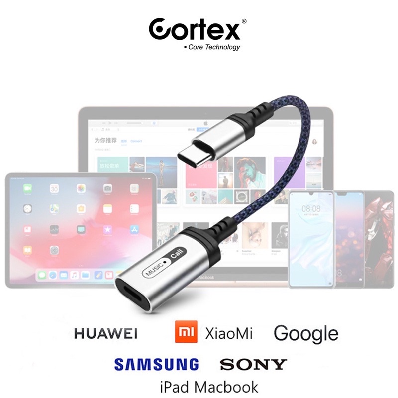 Cortex MH306 Tipe c to Lightning Headset Splitter Type C Adapter Converter / Pad Pro Mac Samsung