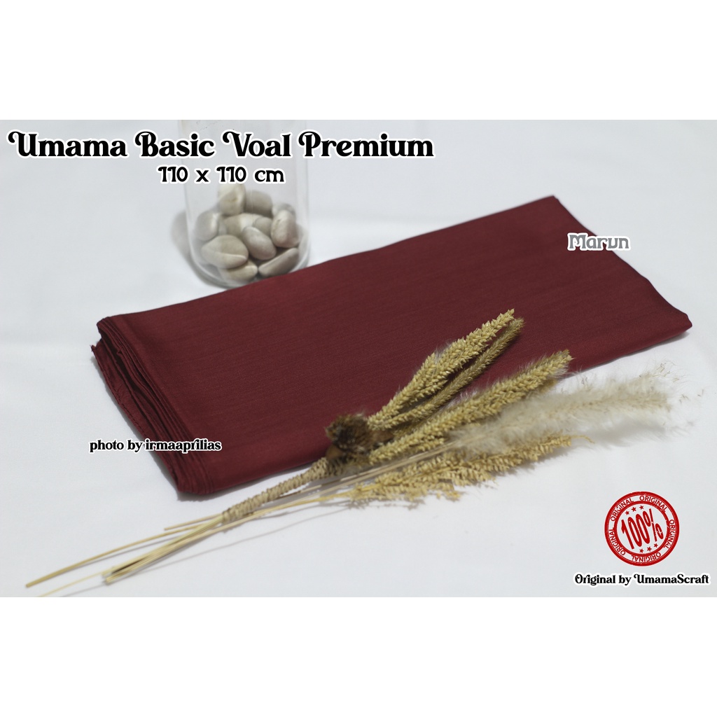 Hijab Basic Voal Umama Jilbab Segi Empat Polos Umama Kerudung Polos Segi Empat Part 2-MARUN