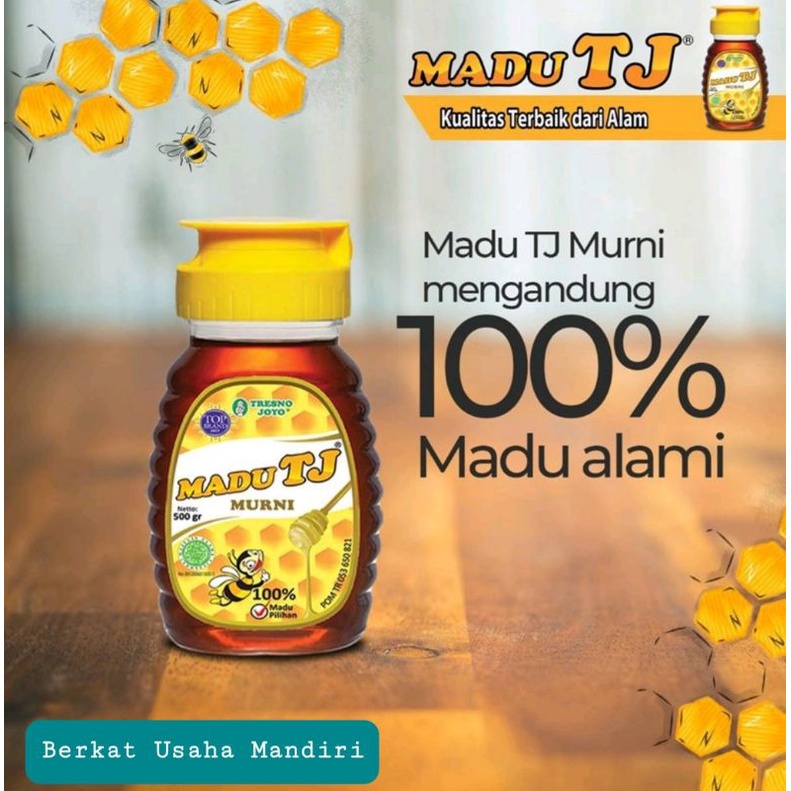 Madu Tj MURNI 100% Madu Alami kemasan botol Anti Tumpah (Tj lock)