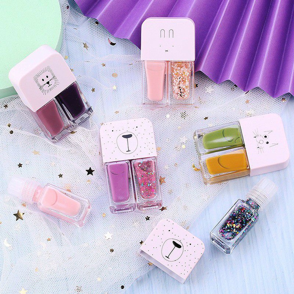 ☛TK☚ R610 2IN1 Kutek Korea Lucu 2 Warna Gel Nail Polish