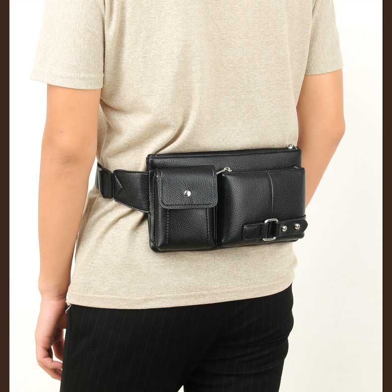 Rhodey Tas Pinggang Pria Waistbag Bahan Kulit - Brown