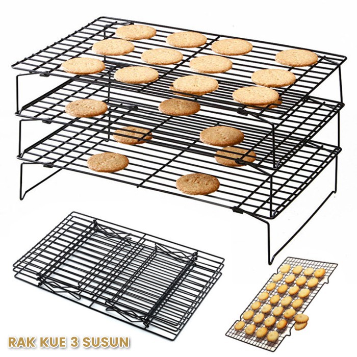 Rak Pendingin Kue cake tingkat 3 susun cooling rack tier good quality rak multifungsi