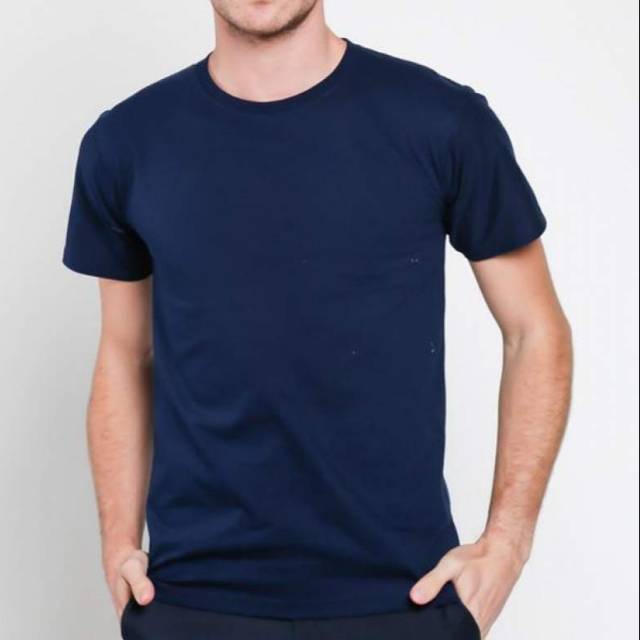 KAOS POLOS BIRU NAVY - KAOS BIRU DONGKER - NAVY BLUE - O NECK NAVY