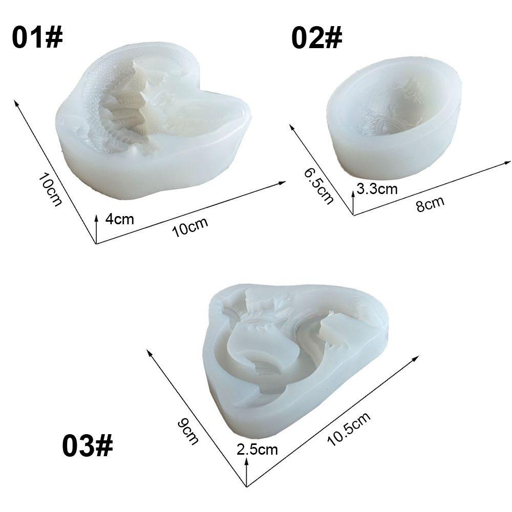 R-flower 3D Dragon Mold DIY Tembikar Tanah Liat Cetakan Silikon Cetakan Resin