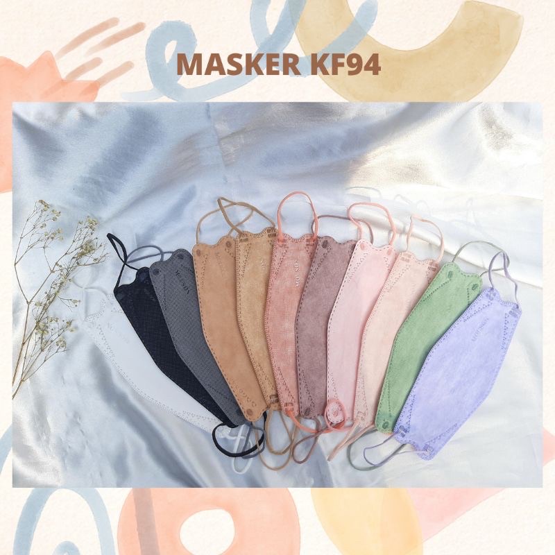 FACE MASK ECER Duckbill SENSI/ALKINDO | MOUSON kf94 PASTEL [Bisa Dicuci ]