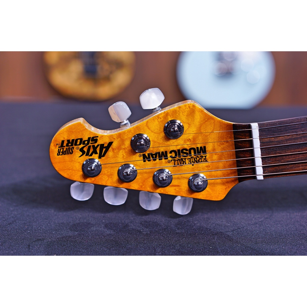 Ernie Ball Music Man Axis Super Sport HH STD - Trans Gold Flame - Rosewood Matching Headstock  G95292