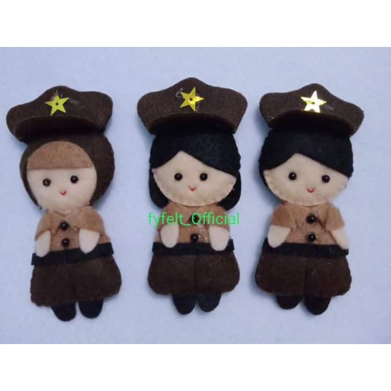Boneka Flanel Profesi Polisi Brimob Mini Murah Ukuran 7cm Boneka Lucu Boneka Custom Boneka Karakter