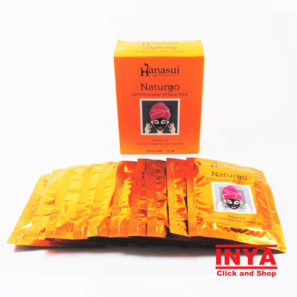 Masker Wajah HANASUI NATURGO - Peel Off  Mask BOX isi 10 Sachet