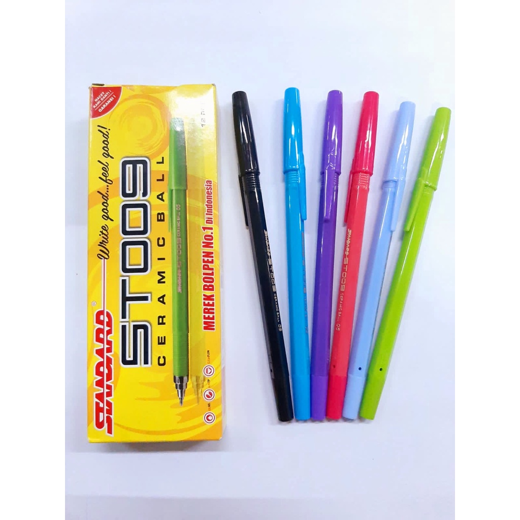 

BOLPEN PULPEN STANDARD ST 009 0.5 Hitam 12 pc murah PEN BOLPOINT