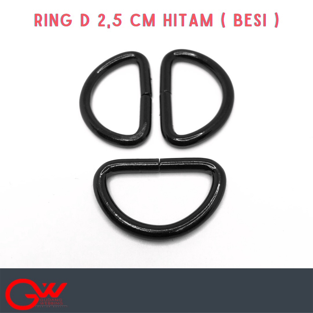 RING D BESI / RING D 25 MM / RING D 2,5 CM HITAM