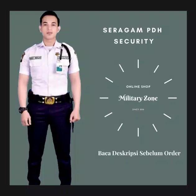 Seragam Setelan Baju Celana Seragam Satpam Security Putih Biru Navy Dongker