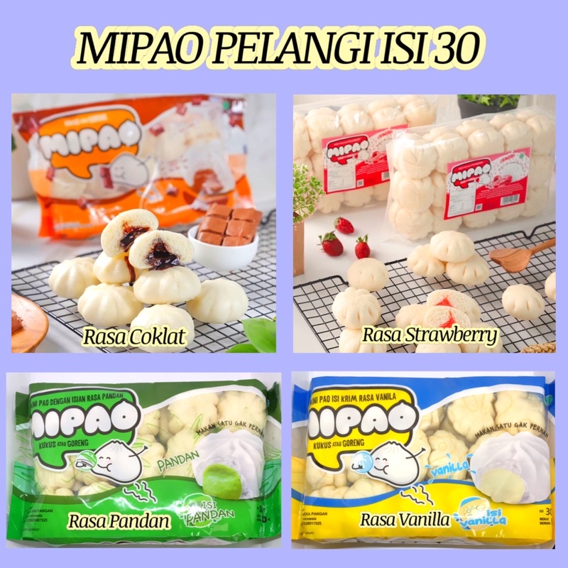 Mipao Mini Pao Kipao isi 30 Bapao Mini merk pelangi