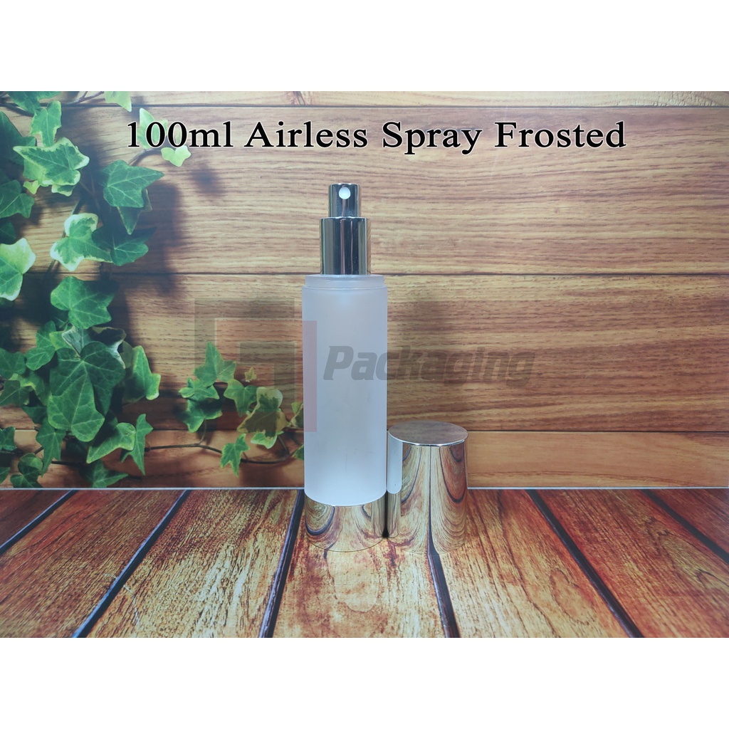 100ml botol spray / airless spray bottle silver frosted 100 ml