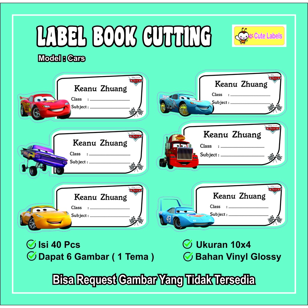 

Label Book Cutting CARS