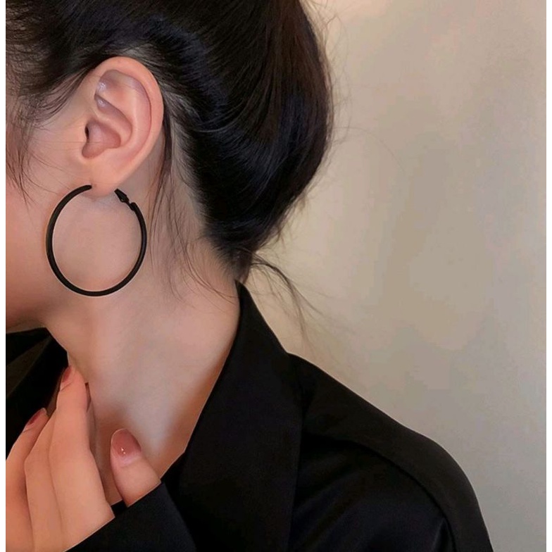 Anting Hoop Titanium Untuk Wanita Dengan Ring Bulat Dan Model Kekinian