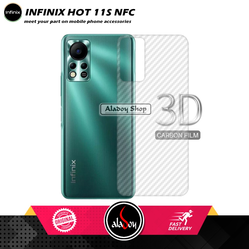 PAKET 3 IN 1 Tempered Glass Layar Infinix Hot 11S NFC Free Tempered Glass Camera dan Skin Carbon