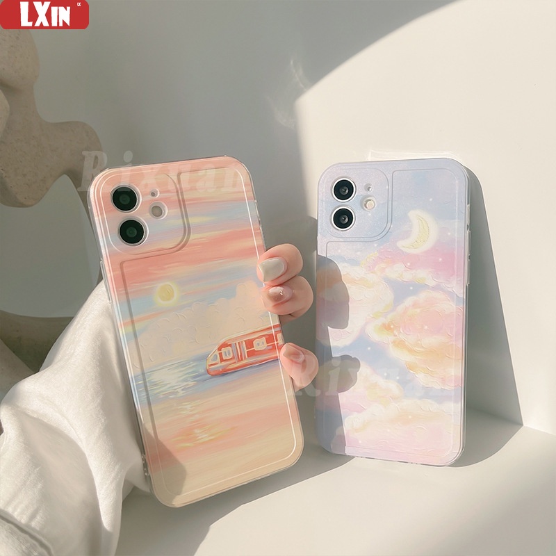 Soft Case Silikon Desain Lukisan Langit Berbintang Untuk iPhone 13 Pro Max 12 11 6S 7 8 Plus X Xr Xs Max