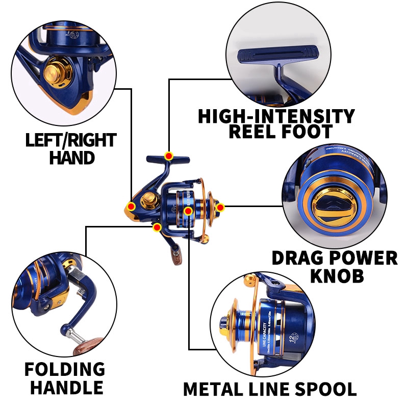 Reel Pancingan 5.2:1 Ratio fishing Reel Reel Metal Reel Pancing Laut Murah Reel Pancing Reel Pancing Laut besar Reel Pancing Maguro 13BB Reel Pancing Laut Reel Murah Reel Pancing mini 15kg Max Power