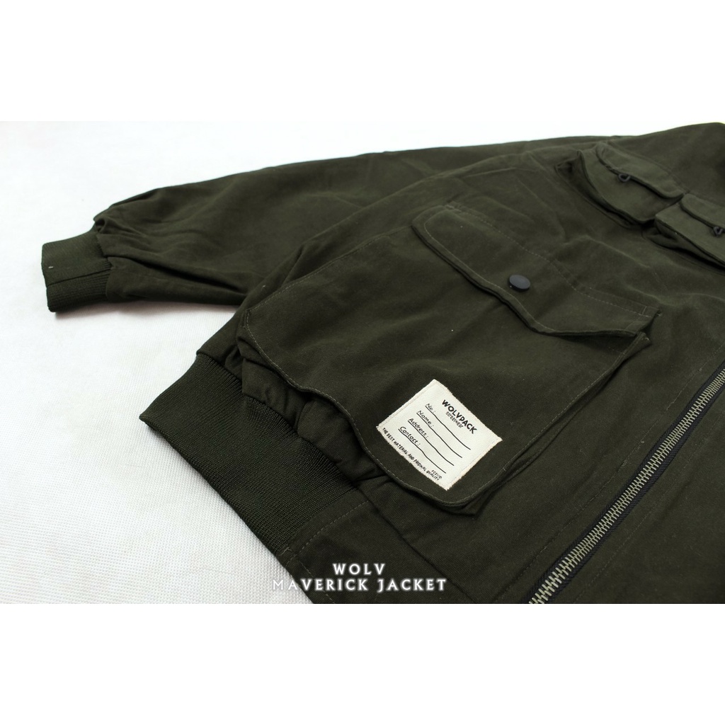 ORIGINAL WOLV Jaket Maverick Hijau Army Jaket Parka Wolv