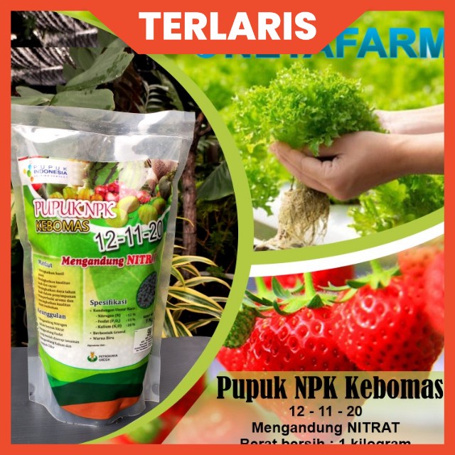 Pupuk PETRO pertanian tanaman NPK kebomas 12 - 11 - 20 1KG 1 KG/ PUPUK NPK KEBOMAS 1 KILO