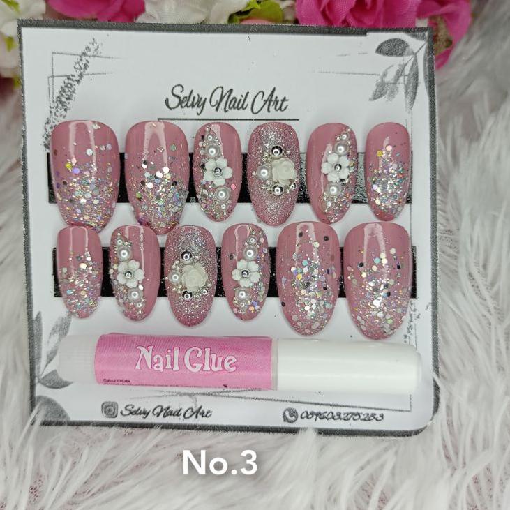 Kuku Palsu Wedding merah maroon / Kupal wedding / Fake Nail ‑ Bz31au22r