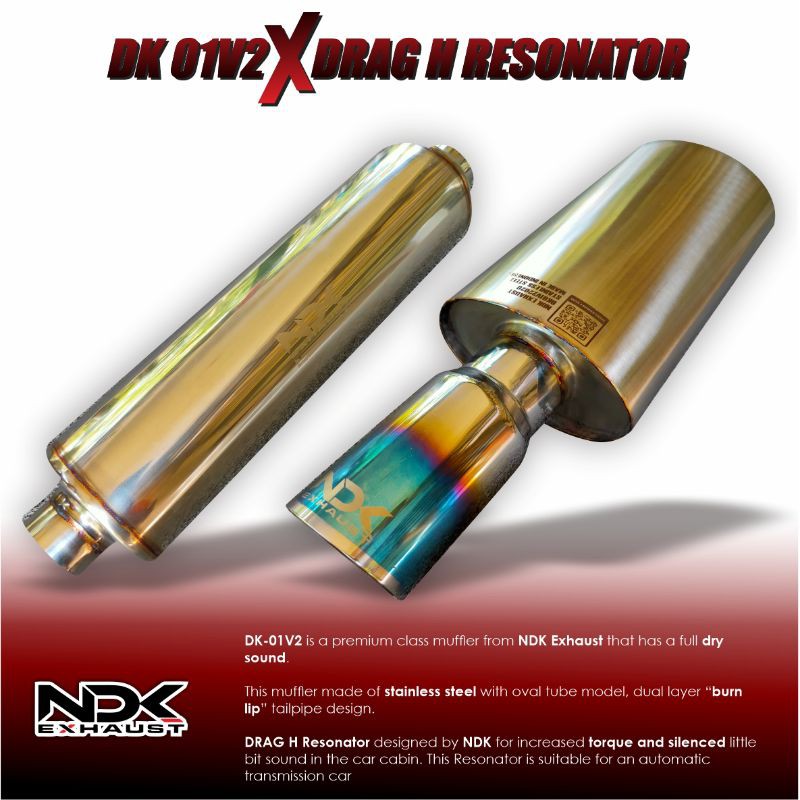 KNALPOT MOBIL DK 01 V2 DAN RESONATOR DRAG HOLD MATIC DRAG STRAIGHT MANUAL NDK EXHAUS