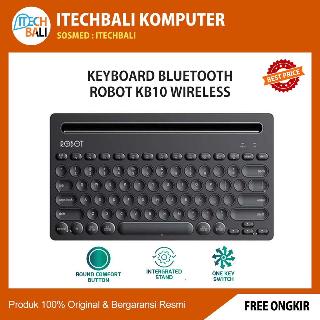 Keyboard ROBOT KB10 Bluetooth &amp; Wireless Multi Device | ITECHBALI