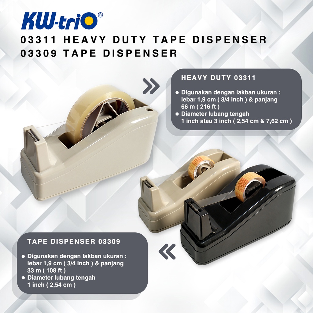

Al TAPE DISPENSER Made in Taiwan, KW-TRIO 3311. Gratis Isolasi!