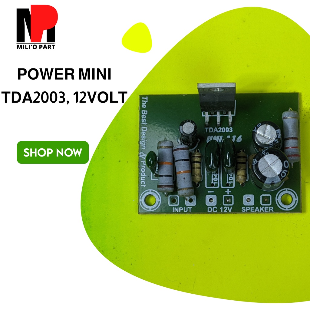 Kit Power Amplifier Ampli Mono Rakitan Mini TDA2003 12 - 15 Volt