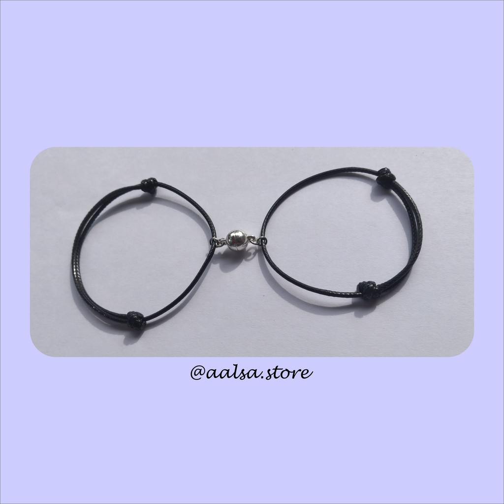 2 Pcs set Gelang Polos Magnet Couple - Handmade