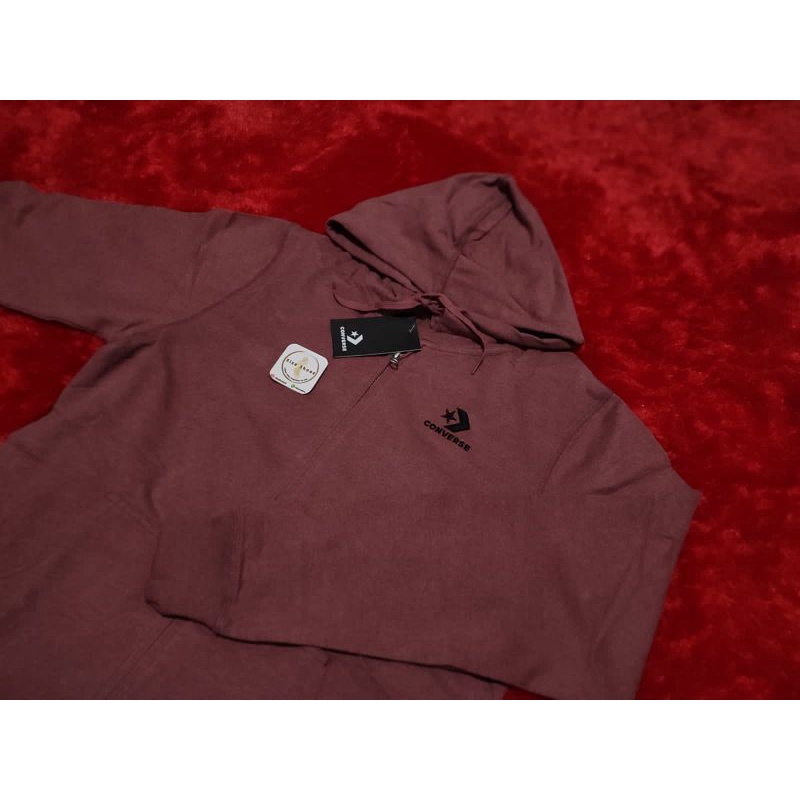 Zipper Hoodie Converse Chevron merah