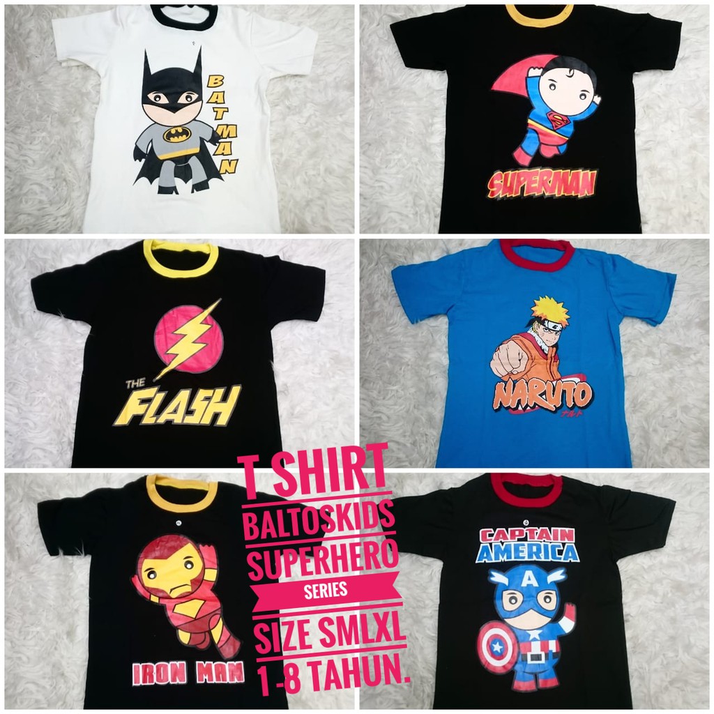 L Kaos Anak Distro Motif Karakter Ukuran L 5 - 6 Tahun Anak Laki - Laki Perempuan GROSIR dan  ECER-3