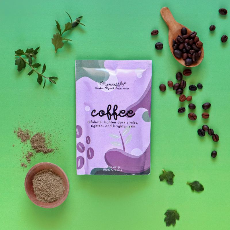 MASKER DAUN KELOR MASKER WAJAH ORGANIK 100% COFFEE