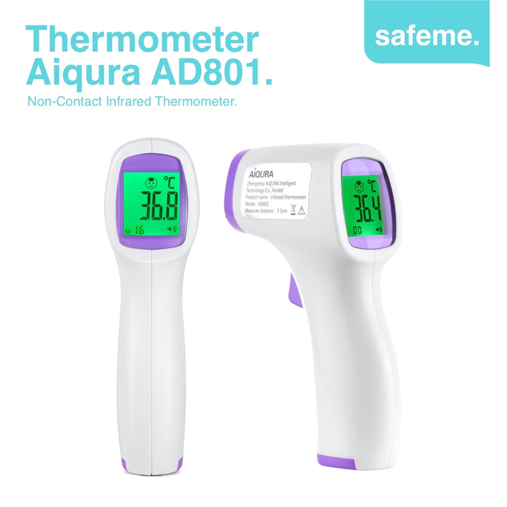 Termometer Infrared Digital Suhu Badan Aiqura AD801 Thermometer Gun Non Contact