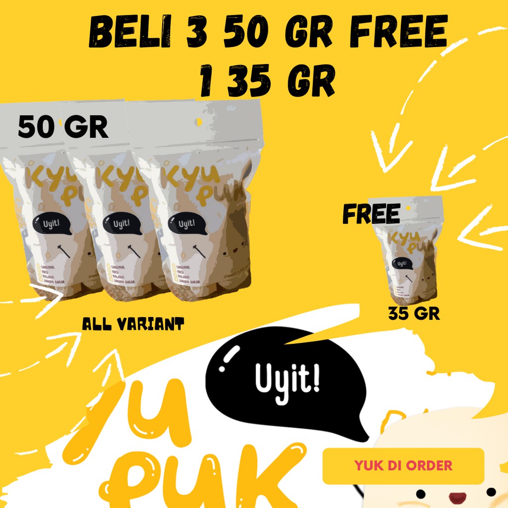 

KYUPUK UYIT Beli 3 50gr Free 1 35gr (Promo SaveTember 25%)
