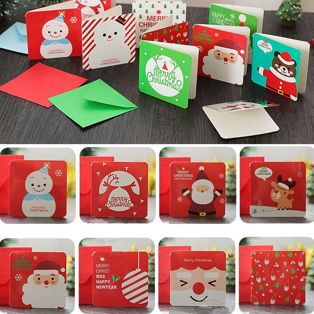 Solighter 6/144Pcs Kartu Pos Dekorasi Rumah Hiasan Kamar Pohon Natal Liontin Santa Claus Rusa Elk