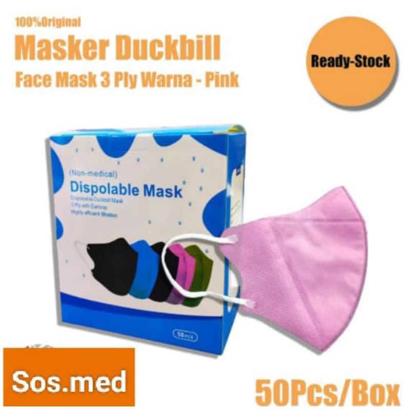 Masker Duckbill Warna Per Box isi 50 Pcs