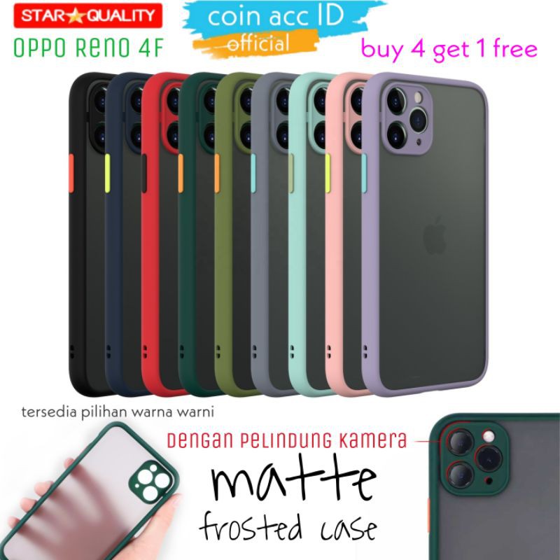 BUMPER CASE CASING OPPO RENO 5/5f/4F/4/2f - soft frosted matte fuze twotone dove my choice doff