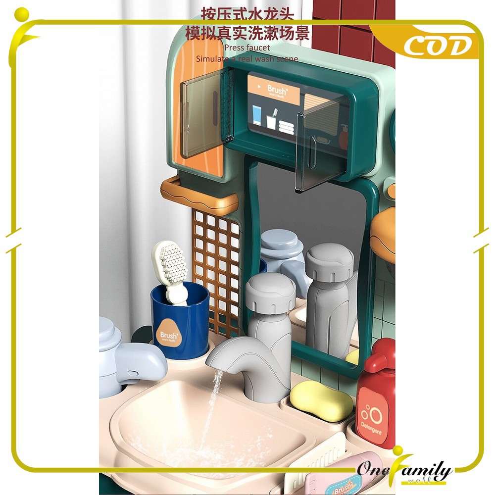 ONE-M31 M109 Mainan Anak Kitchen Sink Tempat Cuci Piring Set Mainan Kran Air Wastafel BISA KELUAR AI-8