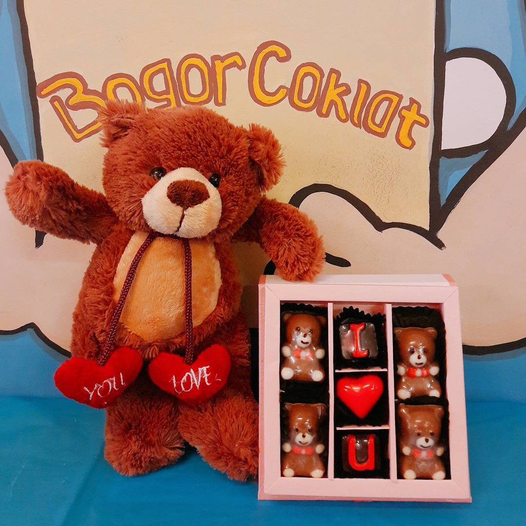 

Kado Valentine Boneka Teddy Kalung Love sekat 9