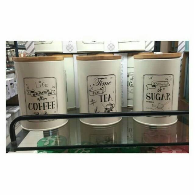 Toples satu set isi 3 kombinasi kaleng dan kayu by informa