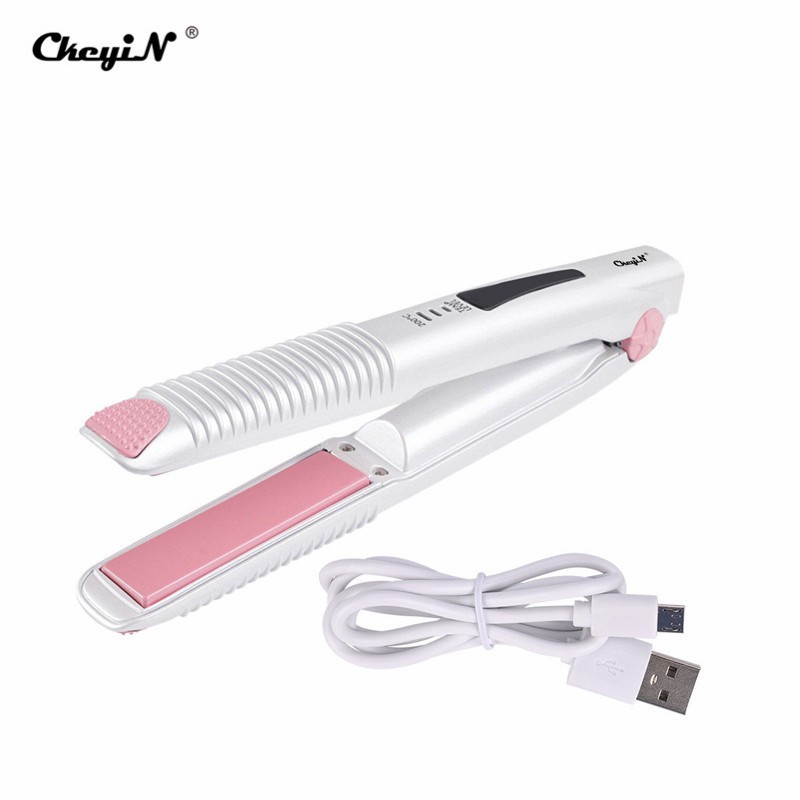 

CkeyiN Pengeriting Rambut dan Pelurus Rambut 2 in 1 Alat Penata Gaya Rambut Nirkabel USB