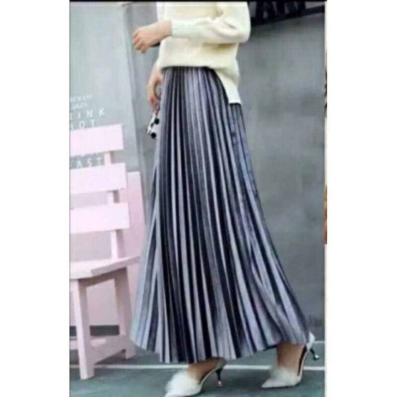 Rok plisket bludru import/Rok plisket bludru premium kekinian