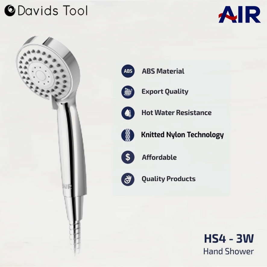 Kepala Hand Shower Set Kamar Mandi Head Sower AIR  Chrome HS4-3W