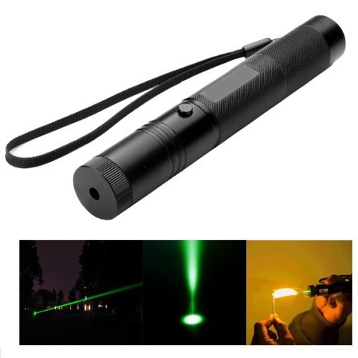 Green Beam Laser Pointer 1MW 532NM with Baterai+Charger YL-301 Black OMLP0LBK Grab Medan